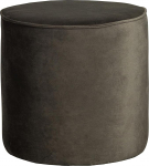 WOOOD Sara Stool Diameter 46 cm - Pouf High Stool Round Velvet Fabric Footstock Seat Pouf - Warm Green - 46 x 46 x 46 cm