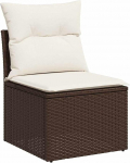 Rantry 7-teilige Garten Sofa Set mit Kissen Braun Poly Rattan Gartenlounge Model3357591