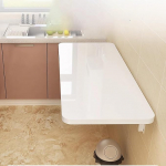 Schwebender W&auml;scheklapptisch, wandmontierter Klapptisch, multifunktionaler Klapptisch, wandmontierter Klapptisch, K&uuml;chen-Esstisch, f&uuml;r kleine R&auml;ume und das Home-Office. (Farbe: Wei&szlig;, Size: