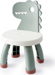 Balama Children's Plastic Chair, Dinosaur, Green, 25.3 cm Seat Height, for Indoor and Outdoor Use, BPA-Free, Durable and Lightweight