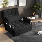 Pikendatav tugitool k&auml;etoe ja seljatoega Reguleeritav 5 positsiooni 1 istekoha jaoks T&auml;iskasvanute kokkupandav elutuba kontor magamistuba kangas solk must