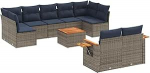 Garten-Sofagarnitur Set Grau PE-Rattan Eck- & Mittelsofa 62x62x69 cm - UV-best&auml;ndig, modulares Design Model3227139