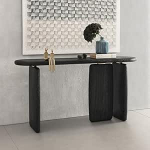 Moderner Konsolentisch mit rechteckiger Basis, Wandfl&auml;chen, seitlicher Flur, Eingangsbereich, Konsolentisch f&uuml;r den Eingangsbereich, moderner industrieller Eingangstisch hinter dem Couchtisc