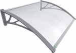 VOUNOT Canopy for Front Door 120 x 80 cm, Aluminium and Polycarbonate Canopy, Transparent Arch Canopy, Pent Canopy, Grey.