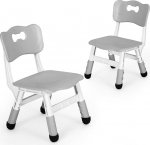 Clevich Children's Desk Chair, 2 Pieces, Children's Chair Plastic up to 100 kg, Children's Chair Height Adjustable, with Backrest, from 2 Years, School, Children's Room, Day Care, Children's Furniture
