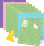Cutting Mat for Cricut - Lya Vinyl 8 Pieces Variety Cutting Mats 12 x 12, Cutting Mat for Cricut (StandardGrip, LightGrip, StrongGrip, FabricGrip) for Explore Air Series & Plotter Accessories