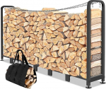 Himimi Outdoor Firewood Rack for Firewood 235 x 32 x 116 cm with Carry Bag, Adjustable (1.2 m&sup3;), Stable and Weatherproof for Garden and Warehouse