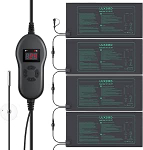 Luxbird soojendusmatt taimede termostaadiga 30 W, 4 soojendusmati koos 1 kontrolleriga, IP67 veekindel, 52 x 25 cm, soojendusmatt kasvuhoone ja taimekasvatuse jaoks siseruumides