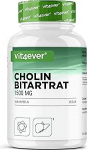 Koliinkapslid - 365 kapslit 1500 mg koliinbitartraadiga &ouml;&ouml;p&auml;evase annuse kohta - &uuml;le 6 kuu vahemikus - Maksa, homots&uuml;steiini ja rasva metabolism - Looduslik, k&otilde;rge annusega, vegan
