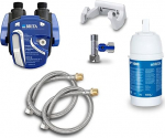 Under-sink water filter: Brita filter head, Brita filter P1000, flex hose, angle valve adapter