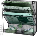 ideallife 4-kohaline ajakirja seinahoidja metallist ajakirja hoidja seinale, bro&scaron;&uuml;&uuml;ride jaotamise komplekt ja seinale hoiukambrid kontori organiseerija ja riiuli jaoks, must