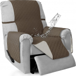 ISSUNTEX Double Protection Waterproof Deck Chair Covers for Living Room, Reversible Furniture Protector, Deck Chair Couch Sofa Slipcover for Dogs, Pets, Kids(Deck Chair, Camel/Ivory)