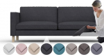 comfortly Karlstad 3 istekohaga diivani asenduskate - vastupidav kaitsekate, lemmikloomade ja mustuse suhtes vastupidav, vastupidav Nano Tech kangas, lihtne puhastada ja vahetada (antratsiit)