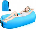 Air Bean Bag, Air Diivan Outdoor Camping, t&auml;ispuhutav tool, t&auml;ispuhutav rannasohva, koos kaasaskantava pakendiga (sinine, F)