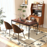 FurnitureR pesulaud, k&uuml;ljelaudade komplekt, laud 120 x 70 x 75 cm, eriti paks plaat 3,8 cm, metallist must, tumepruun puidu v&auml;limusega