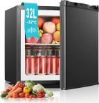 FOHERE Mini s&uuml;gavk&uuml;lmik 32 L -22 &deg;C V&auml;ike kompaktne vaikne 43 dB s&uuml;gavk&uuml;lmik, vahetatav uksehing, v&auml;ike s&uuml;gavk&uuml;lmik, ideaalne kontorisse, telkimiseks, v&auml;ljas (must) [energiaklass E]