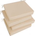 Basic Beyond &otilde;uem&ouml;&ouml;bli toolipadjad patio m&ouml;&ouml;blile - ruudukujulised nurgapadjad &otilde;uem&ouml;&ouml;blile, 4 komplekt, veekindlad istmepadjad koos sidemetega, 47 x 40,6 x 7,6 cm, beež