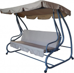 DEGAMO Miami 4-kohaline kiikede v&otilde;rkkiik 228 cm Kokkupandav lamamistoolina Hall / Kreemjas Koos kaitsekattega 250 cm koos t&otilde;mblukuga Valmistatud pol&uuml;et&uuml;leenist L&auml;bipaistev