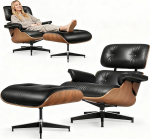 Ehtne nahast l&otilde;&otilde;gastustool koos jalatoega, kaasaegne TV-tool, p&ouml;&ouml;rlev tugitool koos Osmaniga, fikseeritud kaldenurk 105&deg;, massiivne puidust raam, sobib ideaalselt elutuppa ja kontorisse.