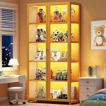 Akr&uuml;&uuml;lklaasiga seisev vitriinkapp, 5 riiulit klaasist vitriinkapp, kolmek&uuml;lgne l&auml;bipaistev kapp, ustega raamaturiiul, elutuppa, magamistuppa, kontorisse (kahe uksega pruun)