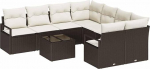 vidaXL aia diivanikomplekt 9 tk pruun ja kreem 55 x 55 x 37 cm, aed ja terrass, kaasaegne m&ouml;&ouml;blikollektsioon, lahe diivanikomplekt, rasked istmed, &otilde;uealal viibimine