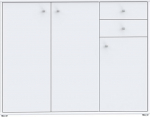 Forte Tempra 2 kapp 3 ukse ja 2 sahtliga, puidust, valge, B x K x S: 108,8 x 85,5 x 34,8 cm.