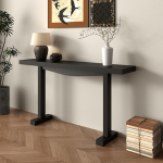 Rustikaler Konsolentisch Aus Holz f&uuml;r Den Eingangsbereich - Beistelltisch Im Landhausstil f&uuml;r Flur und Wohnzimmer,120 X 80 CM,Schwarzer Sofatisch,Stilvolle und Funktionale Aufbewahrungsl&ouml;sung f&uuml;