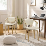 Zouron s&ouml;&ouml;gitoa toolid, 2 tooli, beež kunstnahast tugitool, papli puidust, polsterdatud tool, k&auml;etugi, k&ouml;&ouml;gitool, t&auml;ispuidust jalad, maksimaalne koormus 130 kg, s&ouml;&ouml;gitooli, beež istmepind 41 x