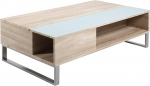 Selsey KOSTRENA kohvilaud, elutoa laud Sonoma tammepuust klaasist 110 x 60 cm