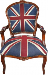 Casa Padrino Baroque Salongitool Union Jack / Mahagonipruun - Inglismaa lipp - Inglismaa