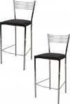t m c s Tommychairs 2 moodsa baaritooliga komplekt Elegantne k&ouml;&ouml;gi ja s&ouml;&ouml;gitoa jaoks, vastupidav kroomitud terasraam, polsterdatud iste polsterdatud kunstnahaga, v&auml;rviga Mocha