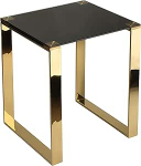 Cortesi Home Remini kuldne metallist ja mustast klaasist k&uuml;ljelaud 18" CH-ET636045