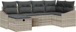 6-teiliges Garten-Sofaset mit Kissen in Hellgrau Poly-Rattan Gartenlounge Model3359281