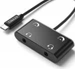 Cubilux Dual Headphone Splitter koos helitugevuse reguleerimise, Double Audio pesa adapter 2 inimesele, 3,5 mm Dual Headphone Splitter &uuml;hildub MacBook Laptop Phone Tablet MP4 MP3 (USB C)