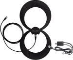 Antennas Direct ClearStream Eclipse 2 v&otilde;imendatud UHF siseruumide TV-antenn, p&ouml;&ouml;rduv, 60+ miili ulatusega - 12ft kaabliga, Jolt Switch v&otilde;imendiga