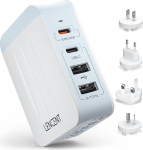 LENCENT universaalne reisimisadapter, 45W mitmekordne USB-laadija, rahvusvaheline adapter 2 PD Type C + 2 USB pesa, &uuml;lemaailmne reisipistik A/C/G/I (USA/UK/EL/AUS) pistikupesadele, valge
