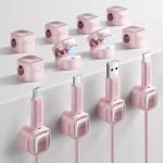 toocki kaablihoidja kaabliklambrid Reguleeritav kaablikorraldaja magnetiline kaablihoidja isekleepuv kaablihoidja (roosa, 12 tk)