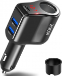 PD 30 W autolaadija jaotur: 200 W 12 V 12 V USB C C-sigaretis&uuml;&uuml;taja adapter Splitter 12 Volt DC Plug Multiple Car Socket koos voltmeetriga Dual Type C Connection for iPhone Samsung Mobile Phone GPS