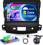 6G+128G 8 Core Wireless Carplay Android Autoradio Mitsubishi Outlander 2/Peugeot 4007/Citroen C-Crosser 9-tolline autoraadio koos Android auto navigatsiooniga GPS WiFi Mirror Link Bluetooth FM/RDS tagurdamine
