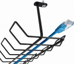 KADAX horisontaalne kaablikanal terasest, 72,5 x 16,5 x 8,7 cm, horisontaalne kaablikate, kruvitav kaablihoidja, lauaalune kaablikanal, kaablikorv