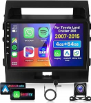4G & 64G 9-tolline autoraadio Toyota Land Cruiser 200 2007-2015 koos Carplay Android Car Wireless, 1280 x 720, Android 13, puuteekraaniga Bluetooth HiFi/RDS/FM raadio, WiFi Navi/AHD tagurduskaamera
