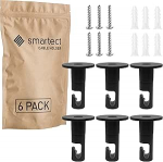 smartect Kaheosaline seina- ja laetapp tekstiilkaablite riputamiseks [6 tk, must] laekinnitus kruvide ja t&uuml;&uuml;blitega, ahvi kiik, pinnale paigaldatav kaablihoidja oma DIY-projekti jaoks