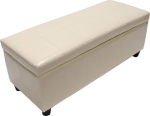 Kriens Bench with Storage Leather and Faux Leather 112 x 45 x 45 cm FSC&reg; Certified Cream