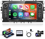 2G + 64G Androidi autoraadio Ford Focus II mk2 Mondeo S-Max C-Max Galaxy 7-tolline autoraadio traadita Carplay Androidi autonavigatsioon GPS WiFi Mirror Link Bluetooth FM/RDS Radio EQ/USB/SWC