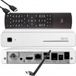 VU+ Zero HW versioon 2-1x DVB-S2 Full HD Sat Tuner E2 Linux vastuv&otilde;tja, YouTube, satelliidi vastuv&otilde;tja salvestusfunktsiooniga, kaardilugeja, meediapleier, EasyMouse HDMI kaabel & 150 Mbits WiFi stick, valge