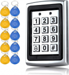 YAVIS Metal Code Lock Door Opener Access Control Keyboard 125 kHz EM Card Reader Weigang 26 + 10 Key Fob RFID Proximity Door Entry Access Control System