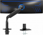 VIVO Ultra Wide Aluminium Classic Monitor Stand, sobib arvutiekraanidele kuni 49" &uuml;he liigenduva k&auml;e C-klambriga ja grommeeritud lauakinnitus Max VESA 200x100 Must