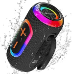 oraolo Tragbarer Bluetooth-Lautsprecher mit 24 W lautem Stereo-Sound, bunte RGB-Lichter, TWS-Kopplung, Bluetooth 5.4, 15 tunni Spielzeit, unterst&uuml;tzt AUX/TF-Karte, kabelloser Lautsprecher f&uuml;r Partys