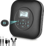 Kaasaskantav CD-m&auml;ngija, laetav 1800 mAh kaasaskantav CD-m&auml;ngija Bluetooth k&otilde;lariga, l&ouml;&ouml;gikaitsega / Anti-Skip kaitse, AUX kaabel ja k&otilde;rvaklapid koju, autosse ja reisile