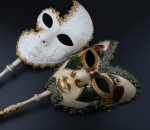 YU FENG komplekt 2 paari Veneetsia Cosplay maskid, Veneetsia muusika, karneval, karneval, maskeraadi mask pulgal, Fancy Dress Decor